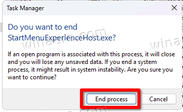 Click on End Task or End Process to close the process.
Open the Run dialog by pressing Win+R.