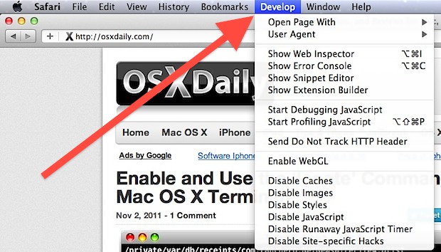 Open Safari.
Click on "Safari" in the menu bar.