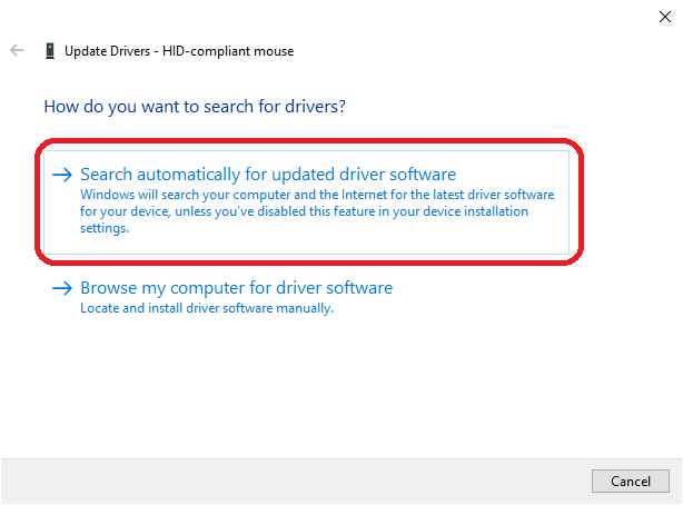 Right-click on the device driver and select Update driver.
Choose whether to search automatically for updated driver software or browse your computer for driver software.